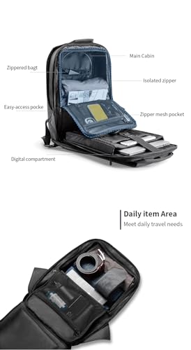 Kingsons Anti-Theft Laptop Backpack-TSA Lock Travel Slim Backpack with USB Charging,Waterproof Polyester Fits 15.6 Inch Laptop for Men Business Office Commuting Hiking Work Black - color: Ks3233w-a-us