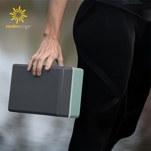 4" Striped Yoga Block, 6 Pack Bulk EVA Foam Yoga Blocks, Firm and Supportive Yoga Brick, Balance Foam for Stretching, Pilates, and Workout, 4" x 6" x 9"