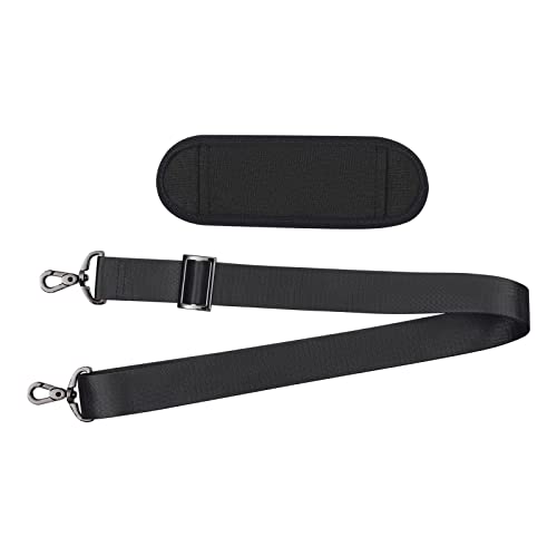 MOSISO 56 inch Shoulder Strap, Adjustable Thick Soft Universal Replacement Non-Slip Fit Padded with Metal Swivel Hooks for Laptop Shoulder Bag/Laptop Messenger Bag/Crossbody Bag, Black - color: Black