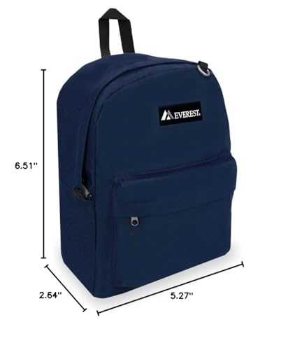 Everest 2045CR Classic Backpack, 16.5", Navy - color: Navy, size: One Size