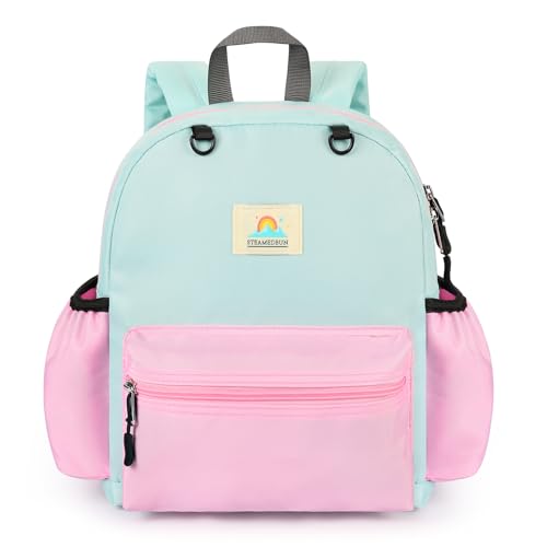 STEAMEDBUN Toddler Backpack for Girls 2-4: Kids Backpack Boys Girls - Preschool Kindergarten Daycare Backpacks - 12 inch - color: Pink&light Green, size: MINI - Age 2-4 (12"H)