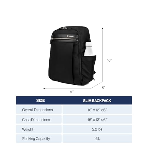 Travelpro Platinum Elite Slim Laptop Backpack, Black, 16-Inch - color: Black, size: 16 inches