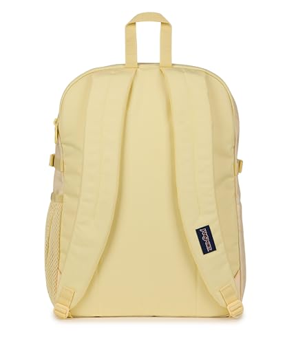 JanSport Main Campus Backpack - Travel or Work backpack w 15-Inch Laptop Sleeve and Dual Water Bottle Pockets, Rows Of Bows Natural/Lemon Ice - color: Rows of Bows Natural/Lemon Ice