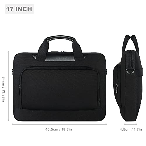 DOMISO 17-17.3 Inch Laptop Bag Large Capacity Laptop Shoulder Case for Dell XPS/Inspiron 17/HP Pavilion 17, Black - color: Black, size: 17 - 17.3 Inch