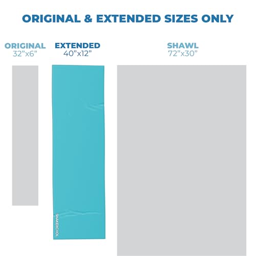 SHAKEitCOOL Extended Size Cooling Towel – Be Cool in Style - Heat Relief, Soft, Lightweight, Sun Protection, Easy Clean - Perfect for Biking, Hiking, Running, Yoga, Golf, Gardening - Teal M - color: Teal