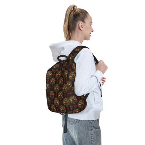 Compact Urban Commute Backpack Cool Owl Print Ethnic, Slim Fit Laptop Daypack for Office Business Casual Daily Wear Men Women - color: Picture (823)