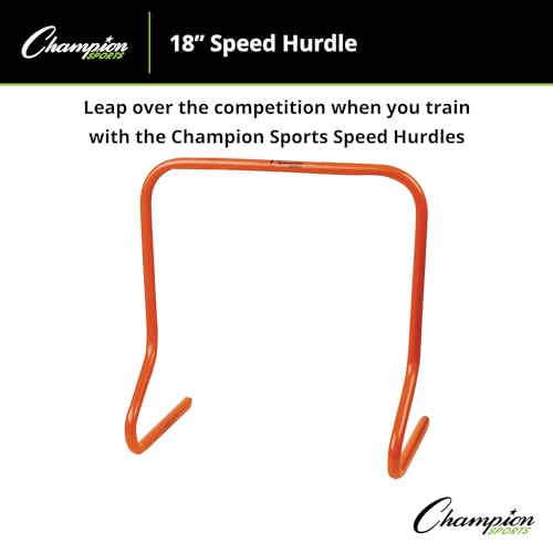 Champion Sports Speed Hurdles – Lightweight Adjustable Agility & Jump Training for Athletes - Speed & Stride Drills, Soccer, Football & Track - style: 18" Orange (Single Hurdle)