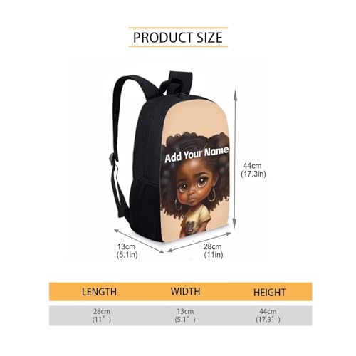 African Black Girls Backpacks Ages 6-8/8-10 Personalized Bookbag for Kids 3Rd Grade/4Th Grade Magic School Bag Custom Name Book Bag - color: African Black Girl-16