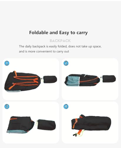 levayhill 25L Foldable Hiking Backpack,Small Packable Daypack, Black | Lightweight Collapsible Bag,Water Repellent Travel Basic-Daypack,Men Women Camping Cycling Rucksack Outdoor Back Pack - color: Black