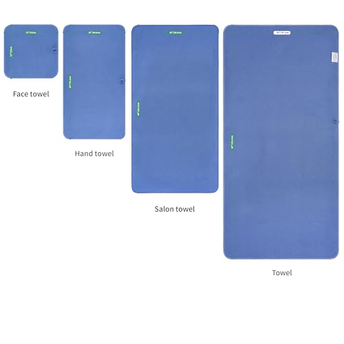 MICROFI Waffle Weave Bath Towel Set, Microfiber, 4 Pieces (Body/Hair/Hand/Face), Quick Dry, Lightweight, Super Absorbent, Lint Free, 380 GSM (Dark Blue) - color: Dark Blue