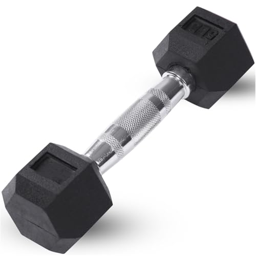 JFIT Rubber Hex Dumbbell - style: 40lb (Single)