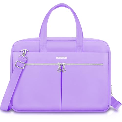 Ferkurn Laptop Bag Case Women Men Computer Bag Compatible with MacBook/HP/LG/Dell, Shoulder Strap Slim Carrying Messenger Briefcase, Purple, 15.6-16 Inch - color: Purple, size: 15-15.6 inch