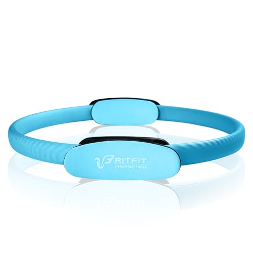 RitFit Pilates Ring Circle - 14 Inch Magic Fitness Circle for Toning Inner & Outer Thighs, Bonus Workout Guide Included - style: Blue