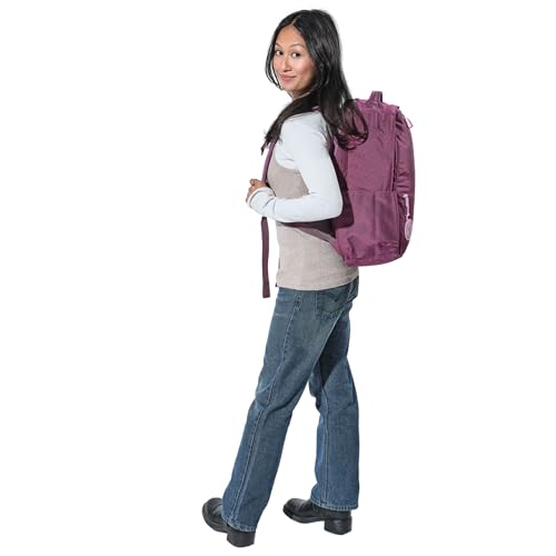 Baboon to the Moon City Backpack – Water-Repellent 16" Laptop-Friendly Backpack, Work, Travel, Gym Bag for Men & Women (Wildberry) - color: Wildberry
