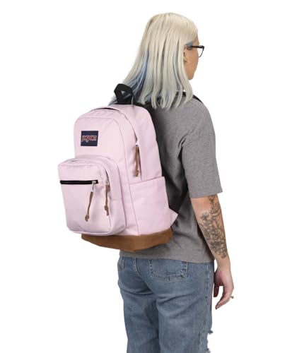 JanSport Right Pack Backpack - Durable Daypack with Padded 15" Laptop Sleeve, Spacious Main Compartment & Integrated Water Bottle Pocket - Pink Ice - color: Pink Ice