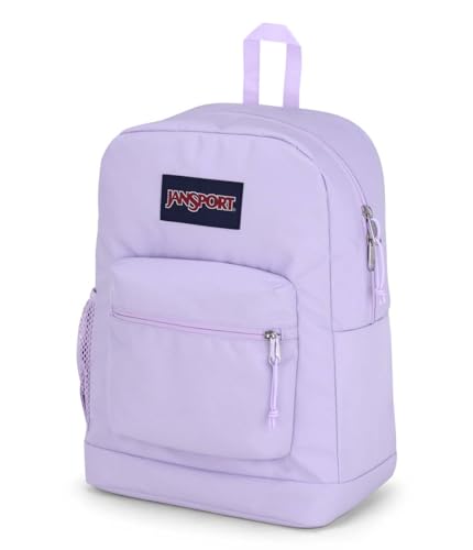 JanSport Cross Town Plus Backpack - Large Main Compartment, Side Water Bottle Pocket, 15-Inch Padded Laptop Sleeve - Pastel Lilac - color: Pastel Lilac