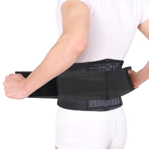 Back Brace for Lower Back Pain Relief, Lumbar Support Belt with Dual Adjustable Straps for Lifting, Working, Sitting and Daily Support for Men Women, M - size: Medium