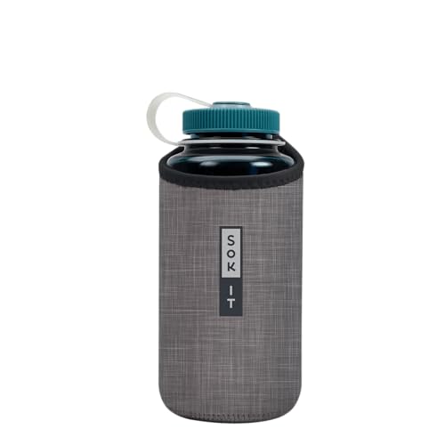 Sok It BotlSok Water Bottle Sleeve Insulated Neoprene Cover (Anthracite, Fits 32oz Nalgene) - color: Anthracite, size: Fits 32oz Nalgene