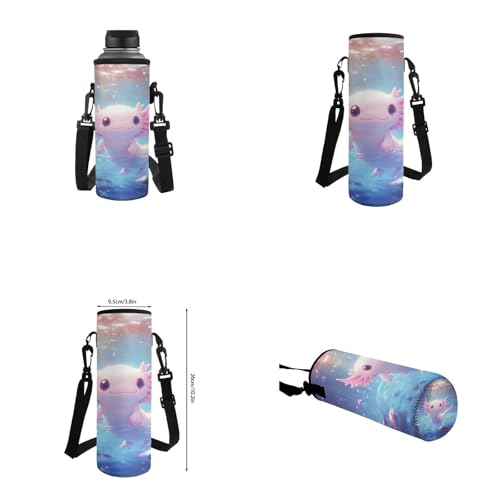 Cute Axolotl Backpack for Girls Kids Backpack with Lunch Box Water Bottle Pouch and Zipper Pencil Case 4PCS Set Sturdy Bookbag with Front Pocket 17 inch Lightweight Elementary School Bag - color: Axolotl-3