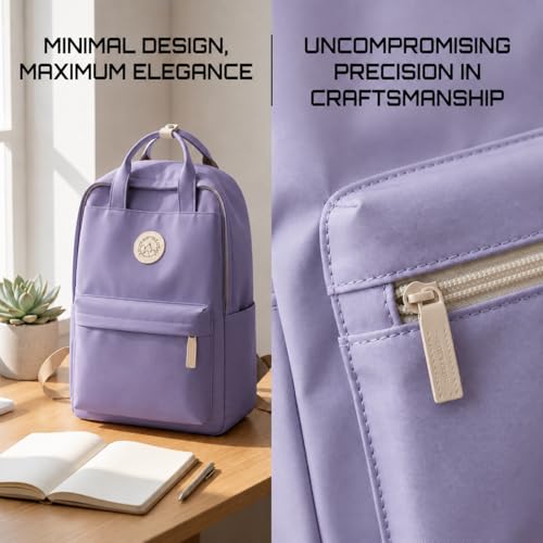 Minimalist Backpack for Women & Men, Lightweight Polyester Laptop Backpack 15 Inch, Casual Travel Daypack (Purple) - color: Purple