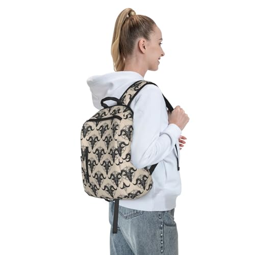 Stylish Daily Shoulder Backpack Goat Skull, Practical Multi-scene Daypack for Road Trip Picnic Walking Men Women - color: Picture (41)