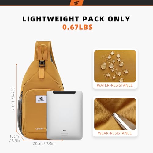 SKYSPER Sling Bag RFID Crossbody Sling Backpack Cross Body Shoulder Bag Travel Hiking Daypack for Women Men(Apricot) - color: Apricot