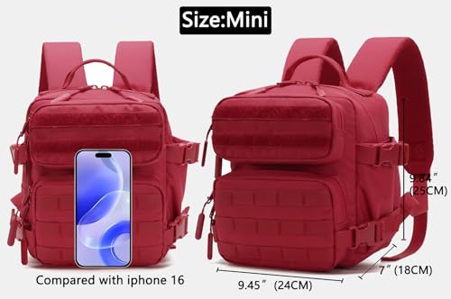 9L Mini Backpack for Men and Women, Small Backpack for Gym Hiking Travel Sports Running (Red) - color: 9l-red