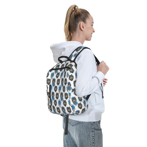 Eco Polyester Backpack Native Dream Catcher Wolf Print, Ergonomic Straps, Fits Tablet, for Work or Hiking - color: Picture (47)