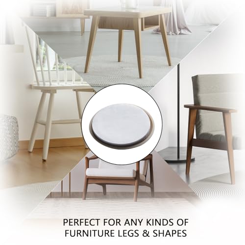 2-1/4 Inch Self-Stick Furniture Sliders, Kayzn 24 PCS Furniture Sliders for Carpet, Self-Adhesive Furniture Glides Chair Sliders - Protect Carpet & Move Furniture Easily. - size: 2-1/4 inch