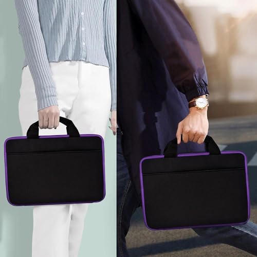 Hseok Laptop Case 13.3-14 inch Sleeve, TSA Computer Handbag Water-Resistant and Shockproof Bag Compatible with MacBook Pro/Neo 14", Mac Air/Pro 13.3" and 13"-14" Notebooks Chromebooks,Black-Purple - color: Black-purple