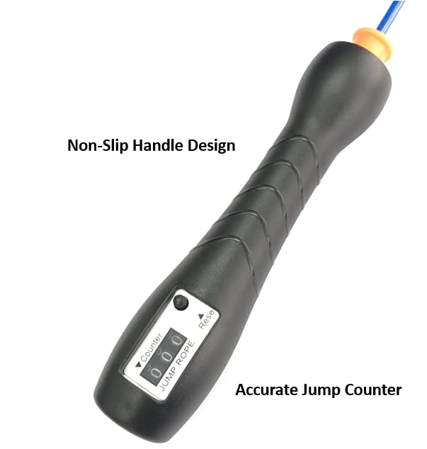 OYSTERBOY 2 In 1 Cordless Jump Rope with Rubber Balls and Durable Steel Wire PVC Jump Rope with Counter, Adjustable Length Weighted Skipping Rope for Fitness Crossfit Boxing Exercise Training Indoor