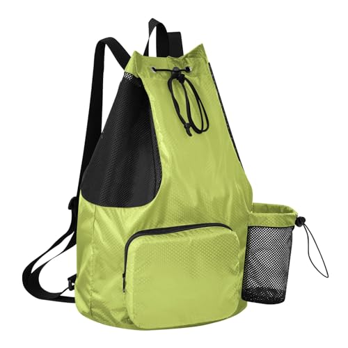 ODAWA Avocado Green Waterproof Gym Bag String Sport Bag for Soccer and Basketball, 12.6" x 8.2" x 18.5" - color: Avocado Green