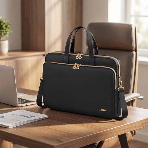 Laptop Bag Case for Women Men Messenger Briefcase Bag, 15.6 16 Inch - color: Black, size: 15.6 inch
