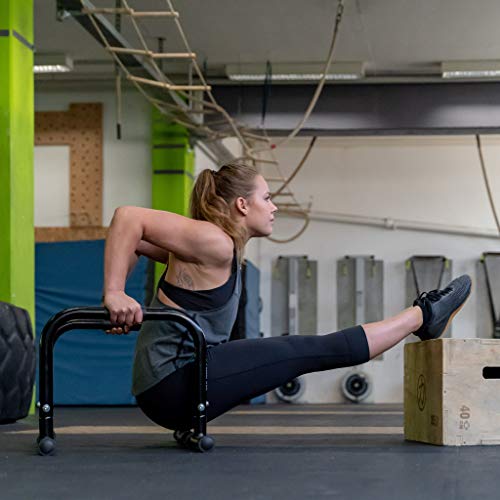 PULLUP & DIP Fitness Parallettes, Medium Parallette Bars For Calisthenics, Crossfit & Gymnastics, Handstand Bars With Extra Wide Handle & No Wobbling