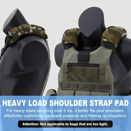 ZINZ 2-Pack Tactical Shoulder Pad, Ultra-Thick Comfort Cushion for Vest Straps, Backpacks, Breathable & Shock-Absorbing,Camouflage-Green - color: Camouflage-green