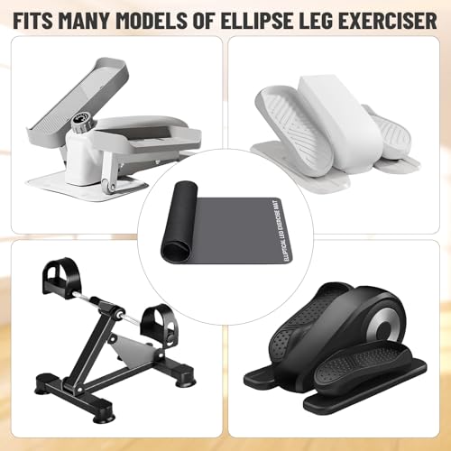 Under Desk Elliptical Mat - Non-Slip Exercise Equipment for Peloton Bike, Small Exercise Mat for Desk Workout Equipment - color: Grey