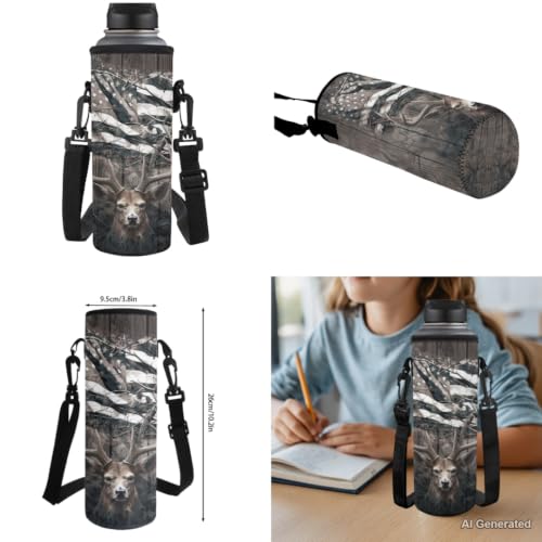 Deer USA Camo Backpack for Boys Kids Backpacks with Lunch Box Pencil Pouch and Water Bottle Holder 4PCS Set Large Capacity Elementary School Backpacks for Boys Back to School Supplies - color: Deer Usa Camo