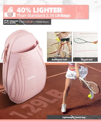 ARCFOX Tennis Racket Bag 2-in-1 Large Capacity Tennis Racket Backpack for Women and Men, Water-Resistant Lightweight Tennis Crossbody Bag for Pickleball Paddles, Badminton Squash Racquet,Only 0.64KG - style: Tennis Racket Bag