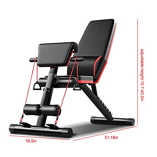 Adjustable Weight Bench For Full Body Workout Fitness Chair, Foldable Incline and Decline Weight Bench, Multifunction Gym Home Exercise Workout Fitness Chair 40-102cm Height Adjustable