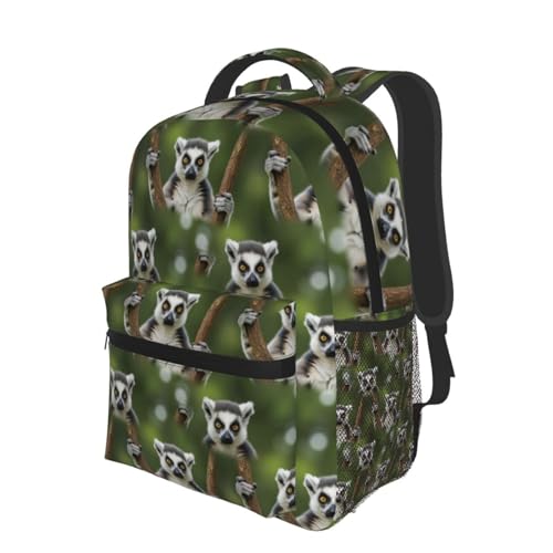 Lightweight Laptop Backpack Lemur, Water Resistant Work Daypack with Inner Pocket for Office Commute and Travel - color: Pattern (236)
