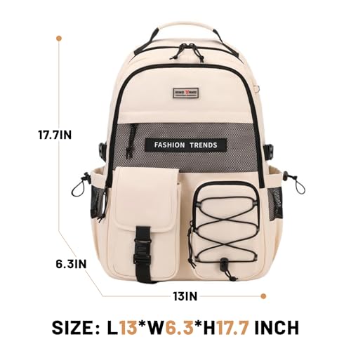 Lohol Multi-Pocket Backpack with 15.6 inch Laptop Compartment, Water Resistant Bookbag for School College and Travel (Purple) - color: Purple