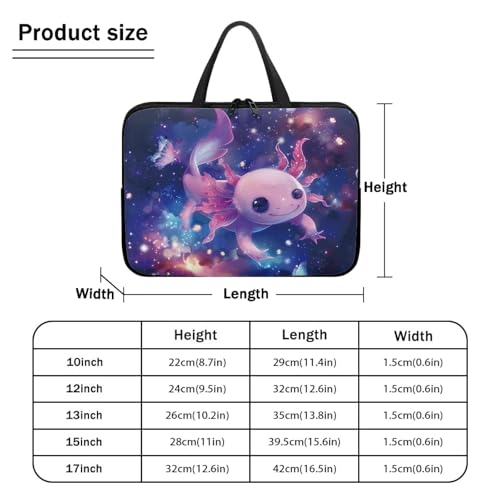 Cute Axolotl 12 Inch Laptop Handle Bag Computer Protect Case Pouch Holder Galaxy Space Notebook Sleeve Neoprene Cover Soft Carring Travel Case for Chromebook Computer Briefcase - color: Cute Axolotl Galaxy Space, size: 12 inch