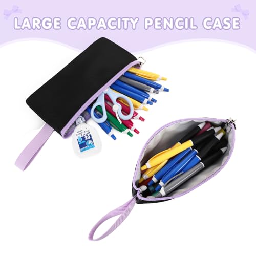 GeeWin Girls Backpack for School with Lunch Box & Pencil Case Set, 17 Inch Waterproof Cute Bow Girls Bookbag for Kids, Teens, Elementary Middle High College School Student (Black/Purple) - color: Black Purple