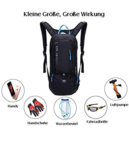 WINDCHASER Cycling Backpack, 10L Bicycle Backpack Waterproof Breathable Bag for Outdoor Travel Hiking Climbing Biking Running Skiing (Black) - color: Black
