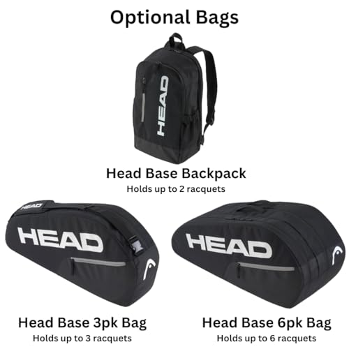 Head Ti. Conquest Tennis Racquet Bundled with a Black Base Tennis Bag or Backpack – Optional Accessories