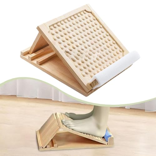 Menolana Slant Board Wooden Calf Stretcher Adjustable Foot Incline Board Leg Stretch Ankle Exercise Training Equipment with Anti Slip Design and Foldable