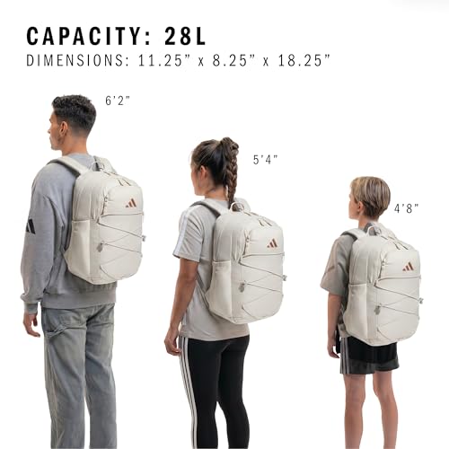 adidas Amplifier Backpack for Laptop, School and Gym, 28L, Alumina Beige/Rose Gold/Bungie, OSFA - color: Alumina Beige/Rose Gold/Bungie