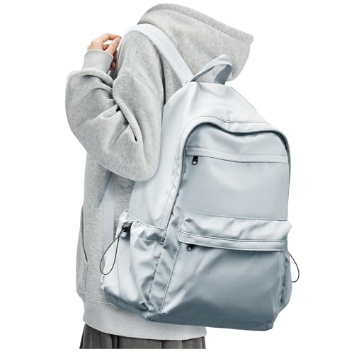 BJLFS Light Blue Backpack for School Women Girls, Waterproof Bookbag Cute High School Backpacks for Men Teen Boys, Lightweight Travel College Backpack Mochilas Escolares para Casual Daypack Rucksack - color: Light Blue