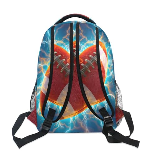 susiyo Custom Name Backpack Personalized School Bookbag Lightning American Football Lightweight College Back Pack Travel Camping Casual Daypack for Teens Girls Boys Women Men - color: Custom Football