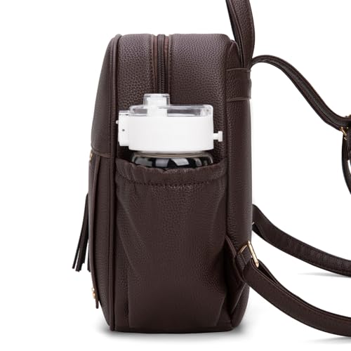 Montana West Mini Backpack Purse for Women Anti Theft Backpacks with Secured Zipper and Tassel - color: Mini Coffee